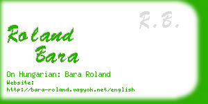 roland bara business card